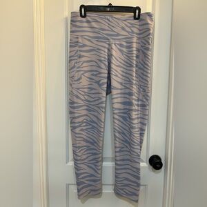 3 pairs of Compression Cropped Leggings Zebra Print XL Tall